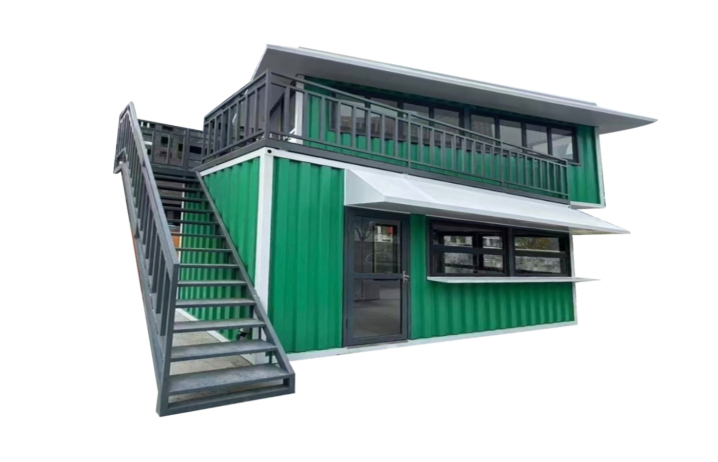 Nhà container tôn hai lớp 40ft thời trang có sân thượng Nhà container tôn hai lớp 40ft thời trang có sân thượng